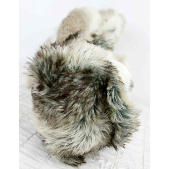 Levtex Baby Bear Plush Bomber Hat Snow Grizzly White Grey 14" tall - Picture 7 of 8